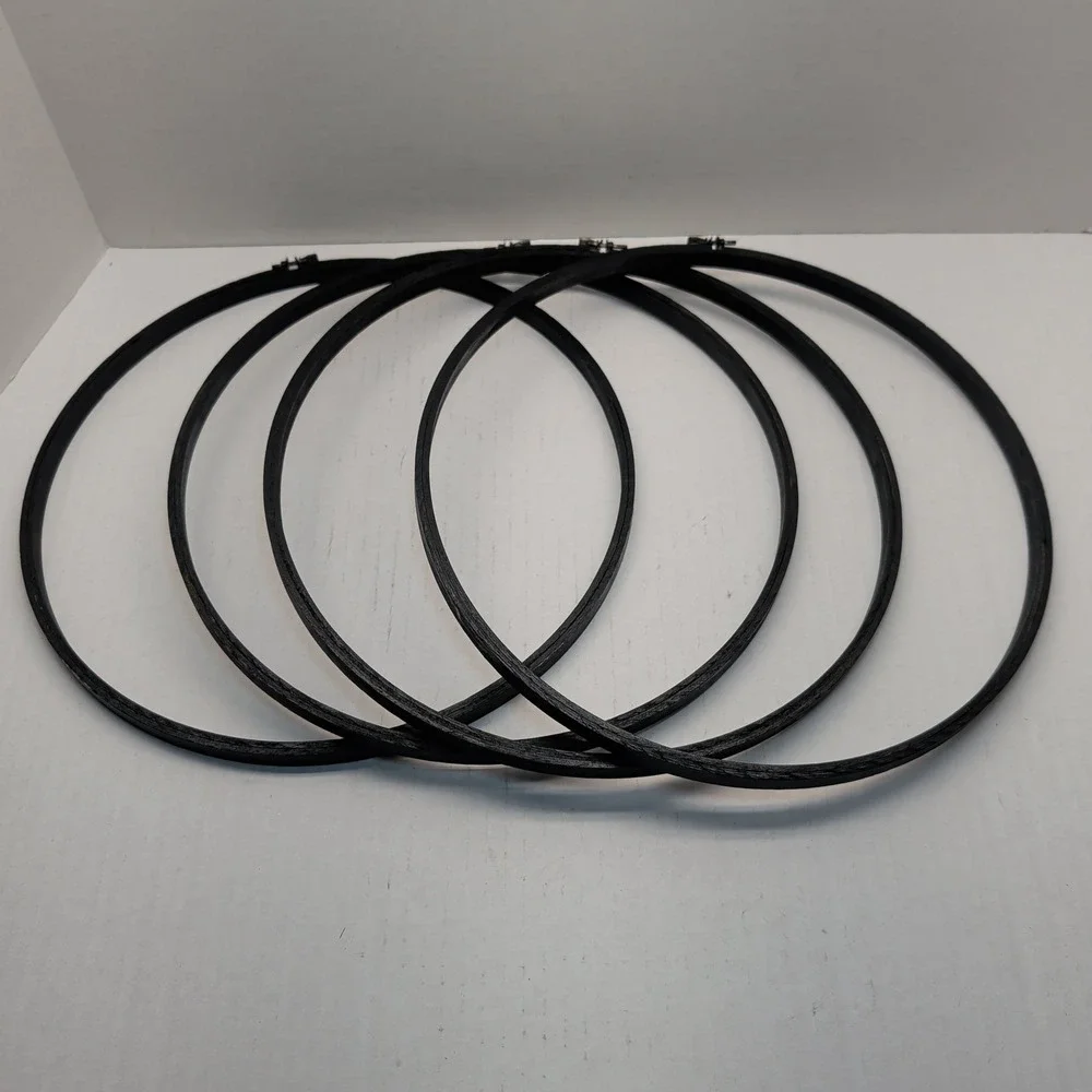 Lot of 16 Black Painted Wood Embroidery Hoops Assorted Sizes 16/14/12in Crafts